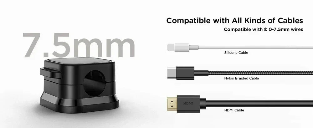 Magnetic Cable Clips – Adhesive Cord Organizer for Desk & Home