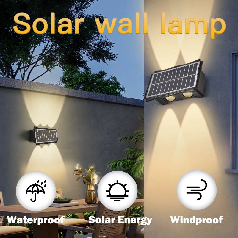 Solar LED Outdoor Wall Light – Waterproof Up & Down Lamp