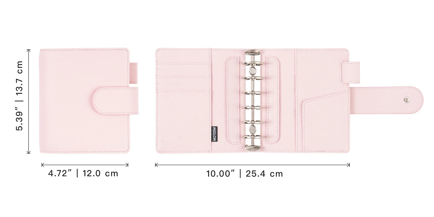 Elite Pocket A7 Rings Planner Cover – Pebbled Grain Leather, 25mm Rings