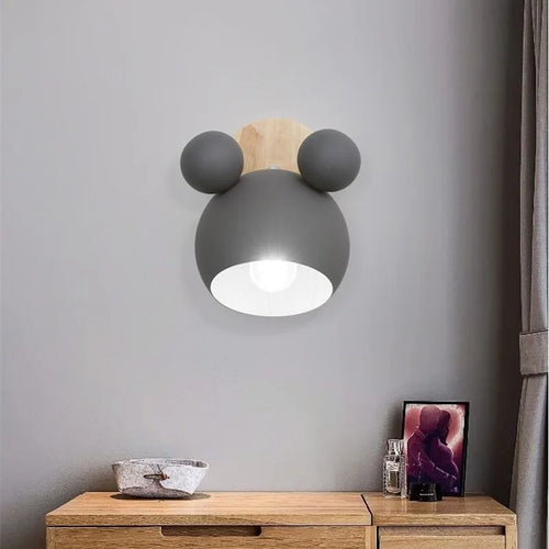 Nordic Mickey Wall Lamp – Cute Children's Bedroom Wall Light
