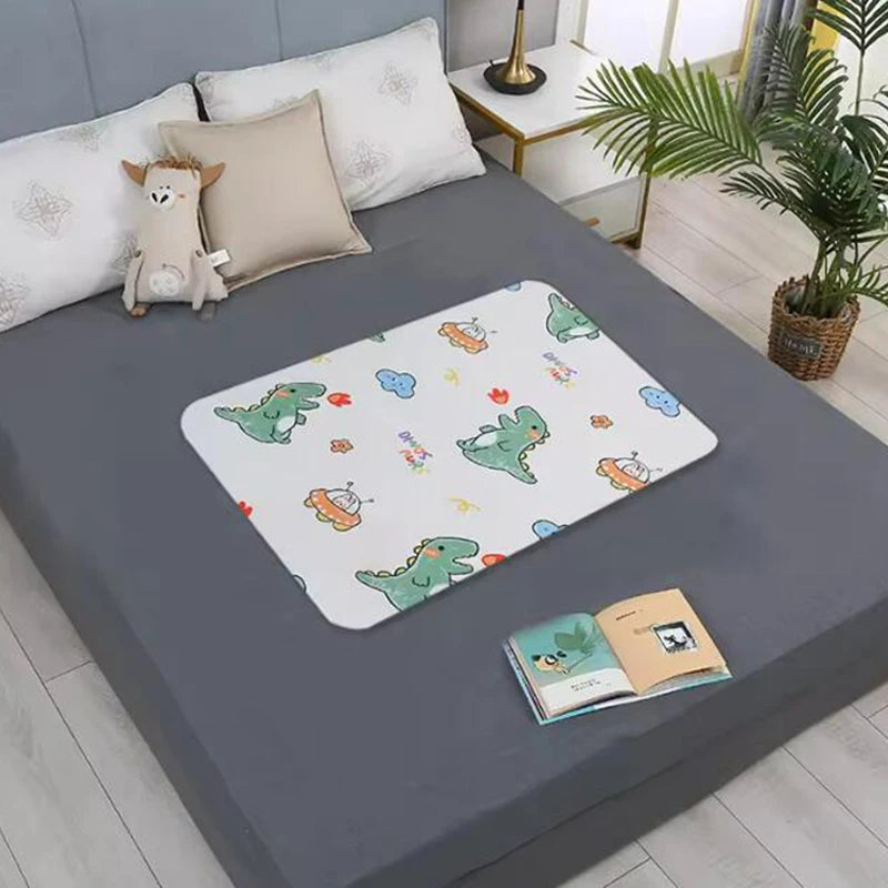 Waterproof Baby Urine Mat – Washable Cartoon Bed Pad