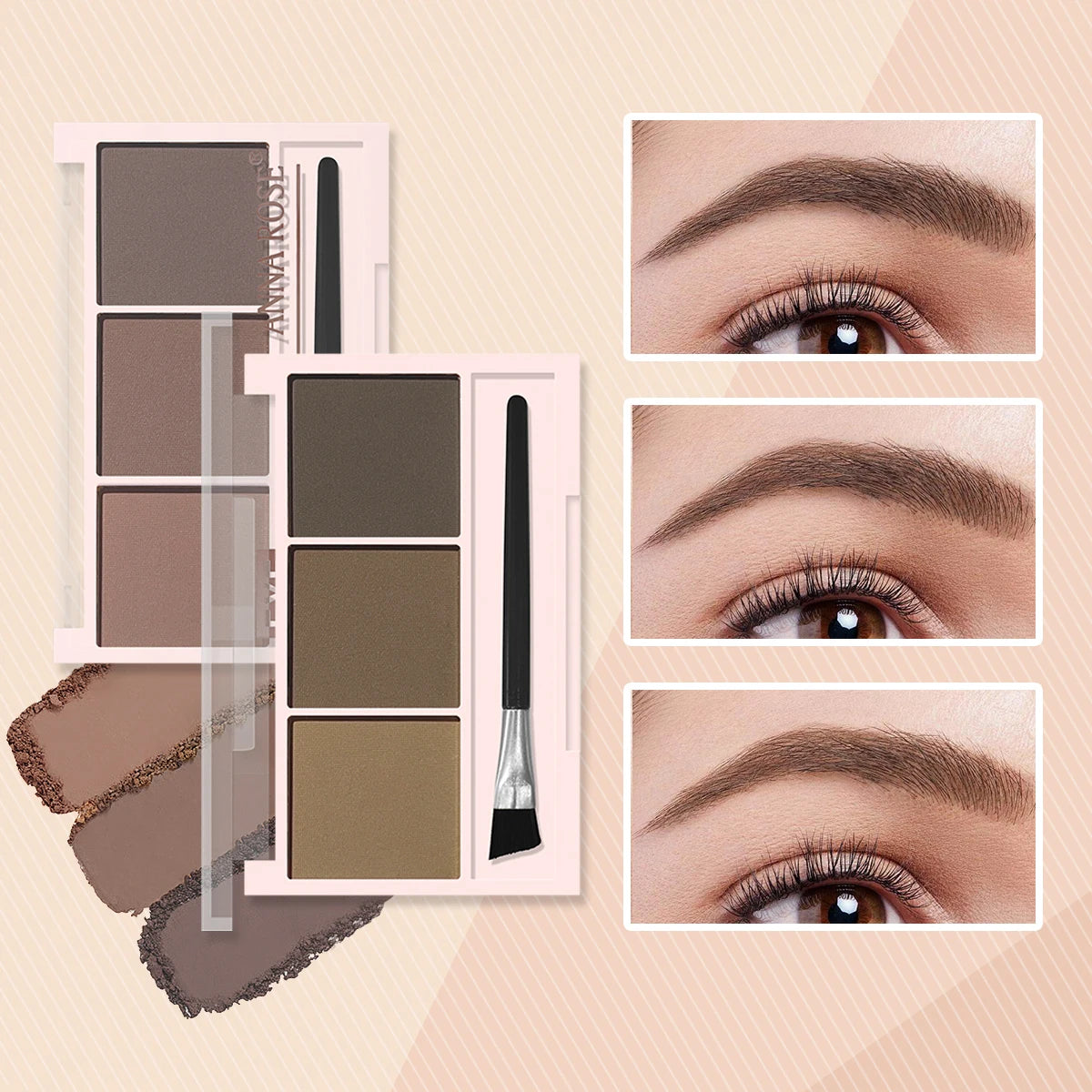 3-Color Eyebrow Powder – Waterproof, Long-Lasting & Natural Finish