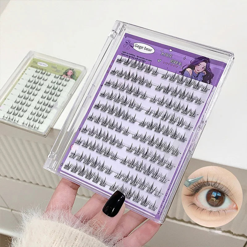 Cartmela No-Glue False Eyelashes - Easy, Natural Look with Sunflower Design