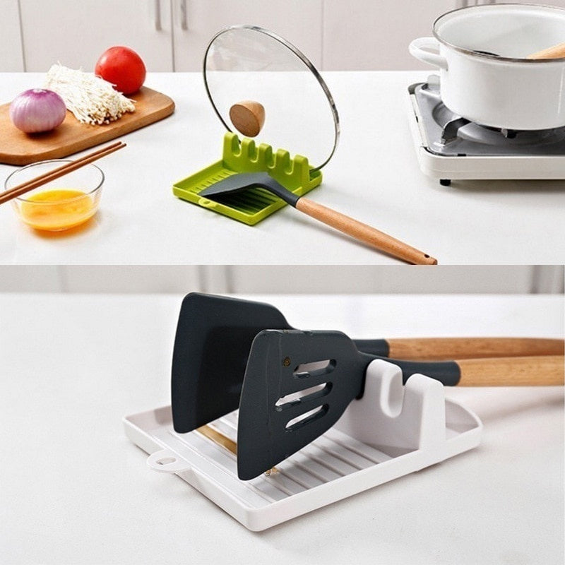 Kitchen Utensil Holder – Non-Slip Spoon & Spatula Rest Organizer