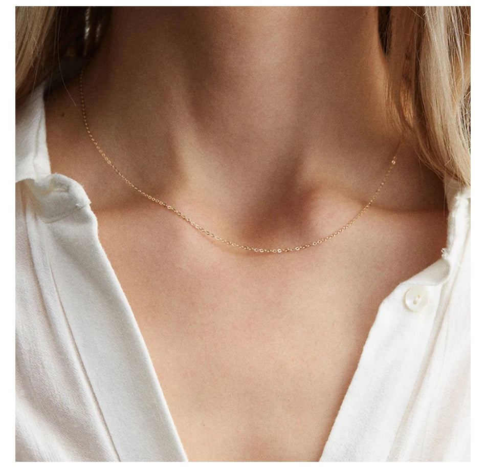 Fine Gold Color Stainless Steel Chain Necklace – Short & Long Styles