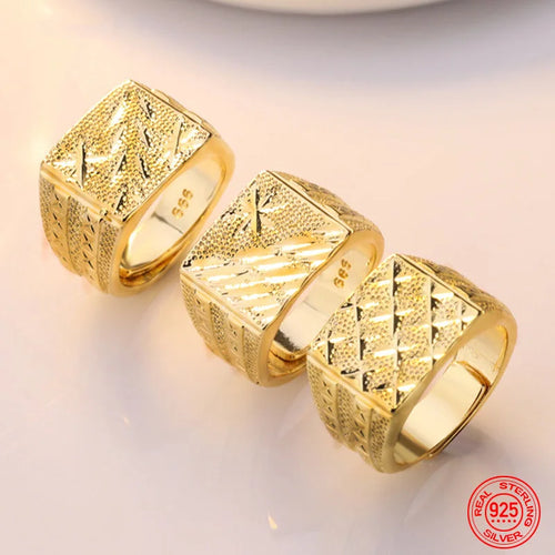 Adjustable 24K Gold Ring – Unisex Engagement & Wedding Jewelry