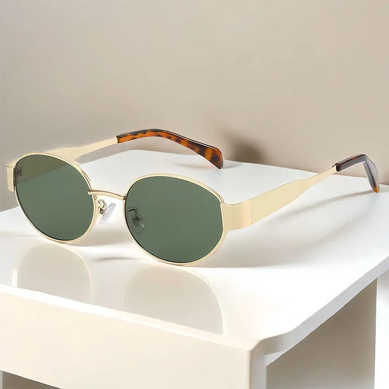 Vintage Oval Metal Sunglasses – Fashion UV Protection Eyewear