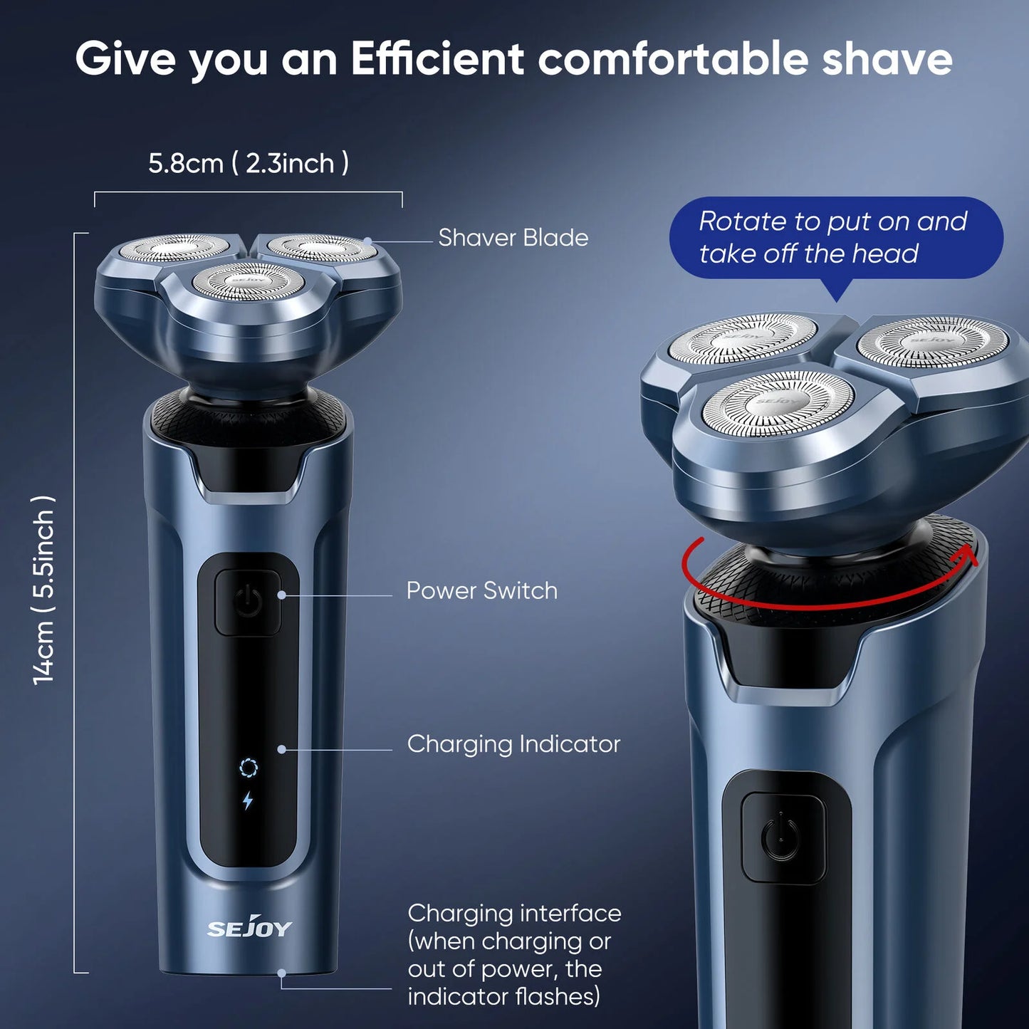 3-in-1 Electric Shaver – Beard, Nose & Razor Trimmer Waterproof