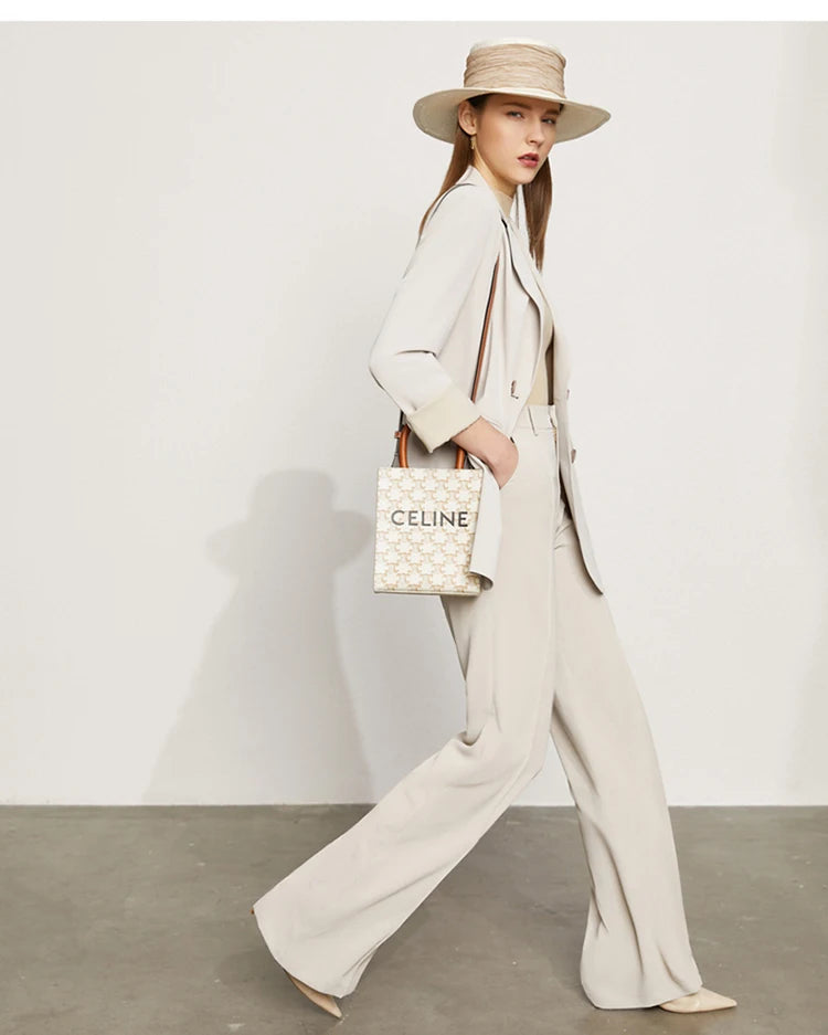 Women’s Wide Leg Chiffon Pants – High Waist Loose Office Trousers