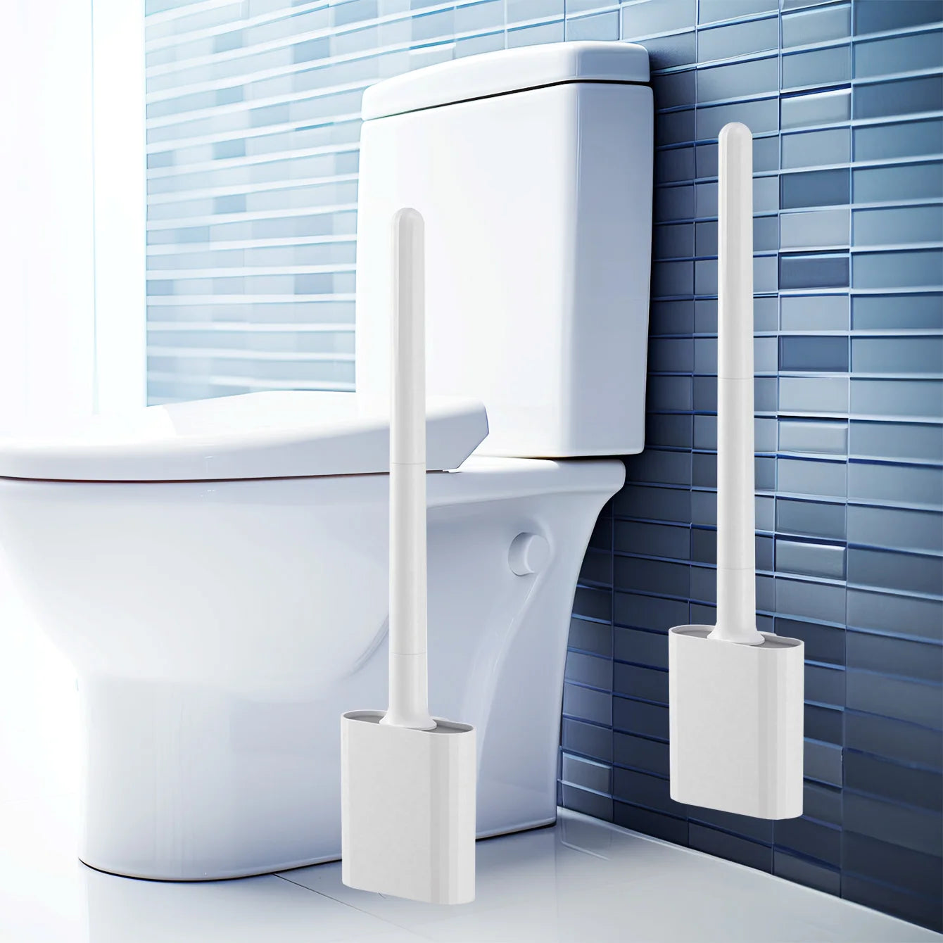 Mini Silicone Toilet Brush Set – Wall Mounted or Standing