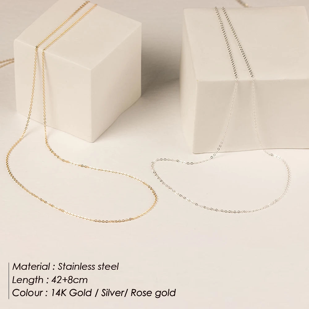Fine Gold Color Stainless Steel Chain Necklace – Short & Long Styles