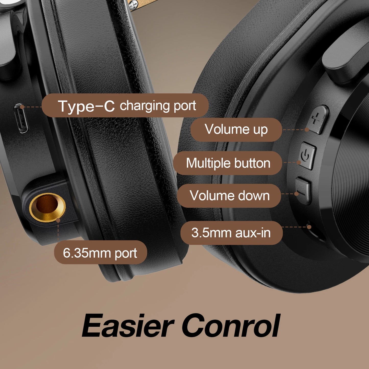 Bluetooth 5.2 Hi-Res Over-Ear Headphones – Wireless Studio DJ