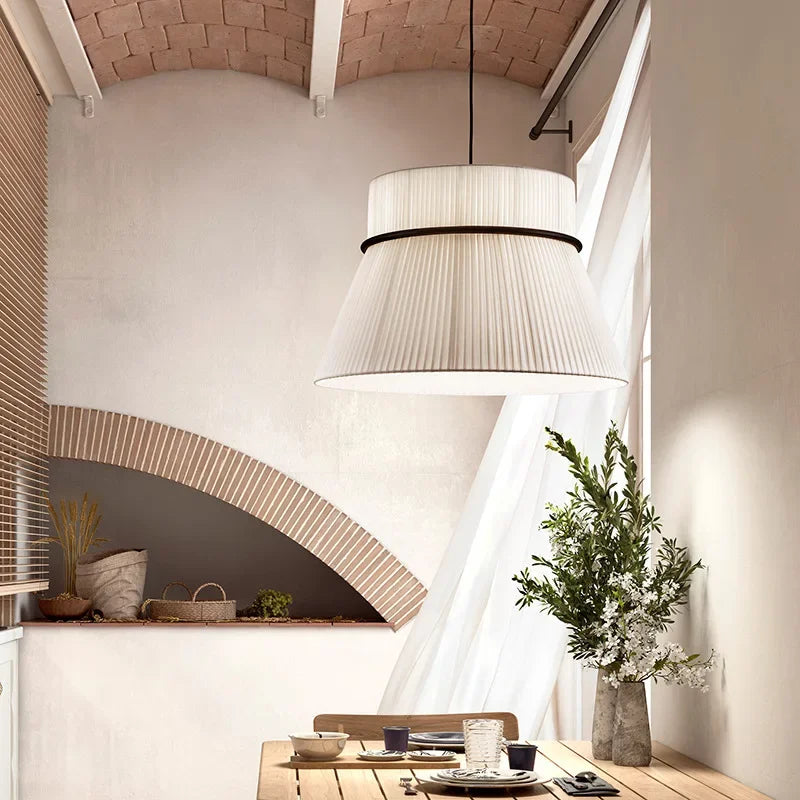 Wabi-Sabi Fabric Pendant Lights – Modern Minimalist Dining Lamps