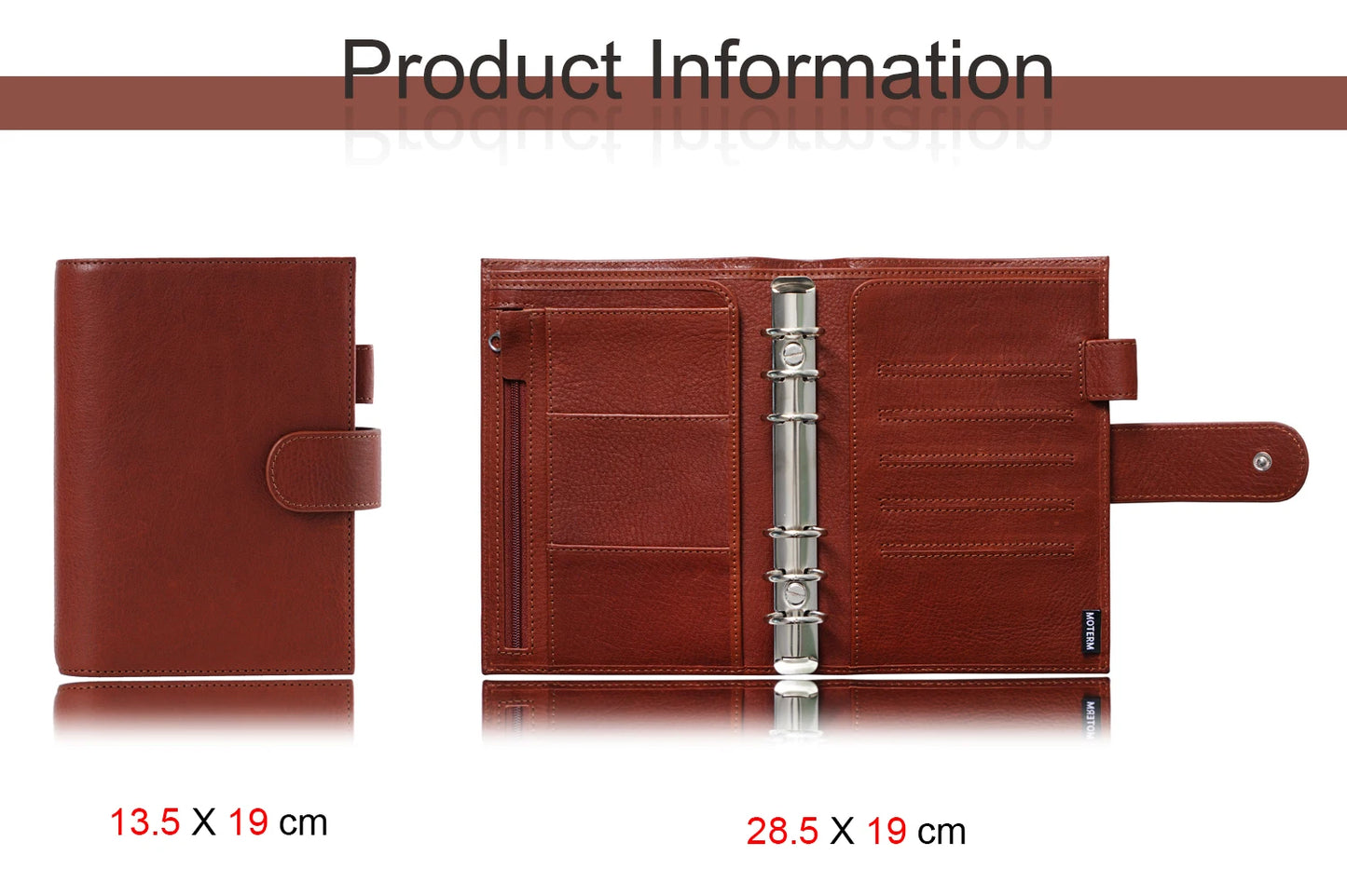 Full Grain Leather Planner with Rings – Personal Size Organizer