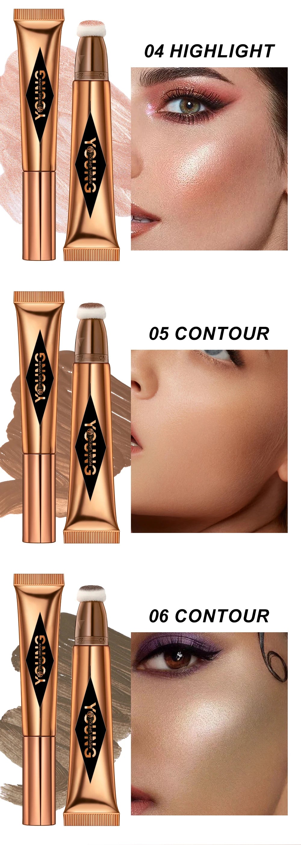 Air Cushion Blusher & High Gloss Stick – 6-Color Liquid Makeup Rouge
