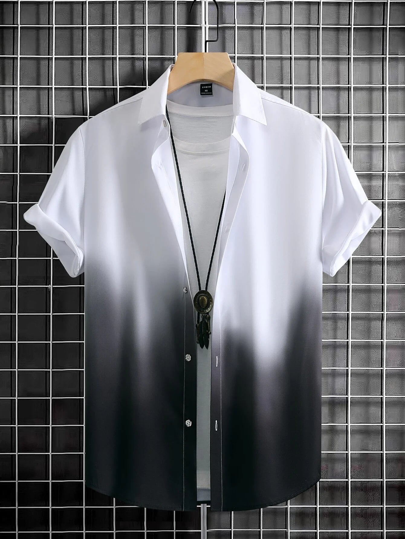 Men’s 3D Graphic Print Shirt – Gradient Short Sleeve Summer Top