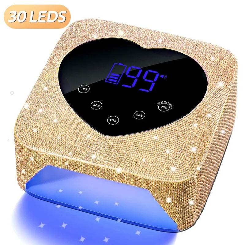 72W Cordless UV Nail Lamp – Rechargeable Dryer with 5 Timers