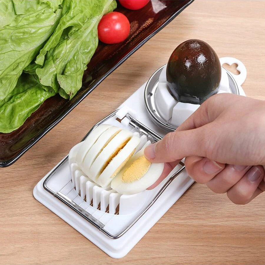 2-in-1 Stainless Steel Egg Cutter - Multifunctional Kitchen Tool