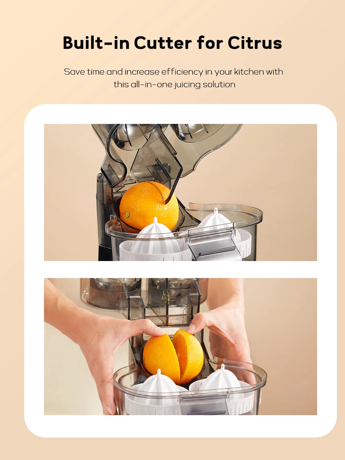 Electric Citrus Juicer – 2-in-1 Orange & Lemon Squeezer with Slicer