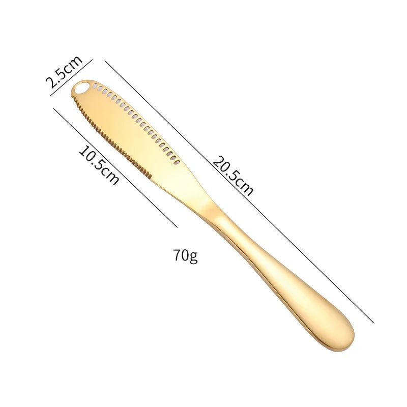 Stainless Steel Butter Knife with Holes – Spreader & Cheese Cutter