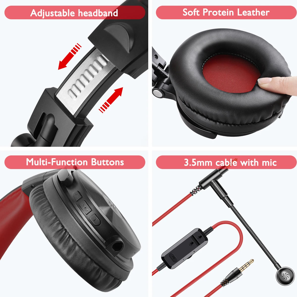 2-in-1 Bluetooth 5.2 Headphones – Wireless & Wired with Mic
