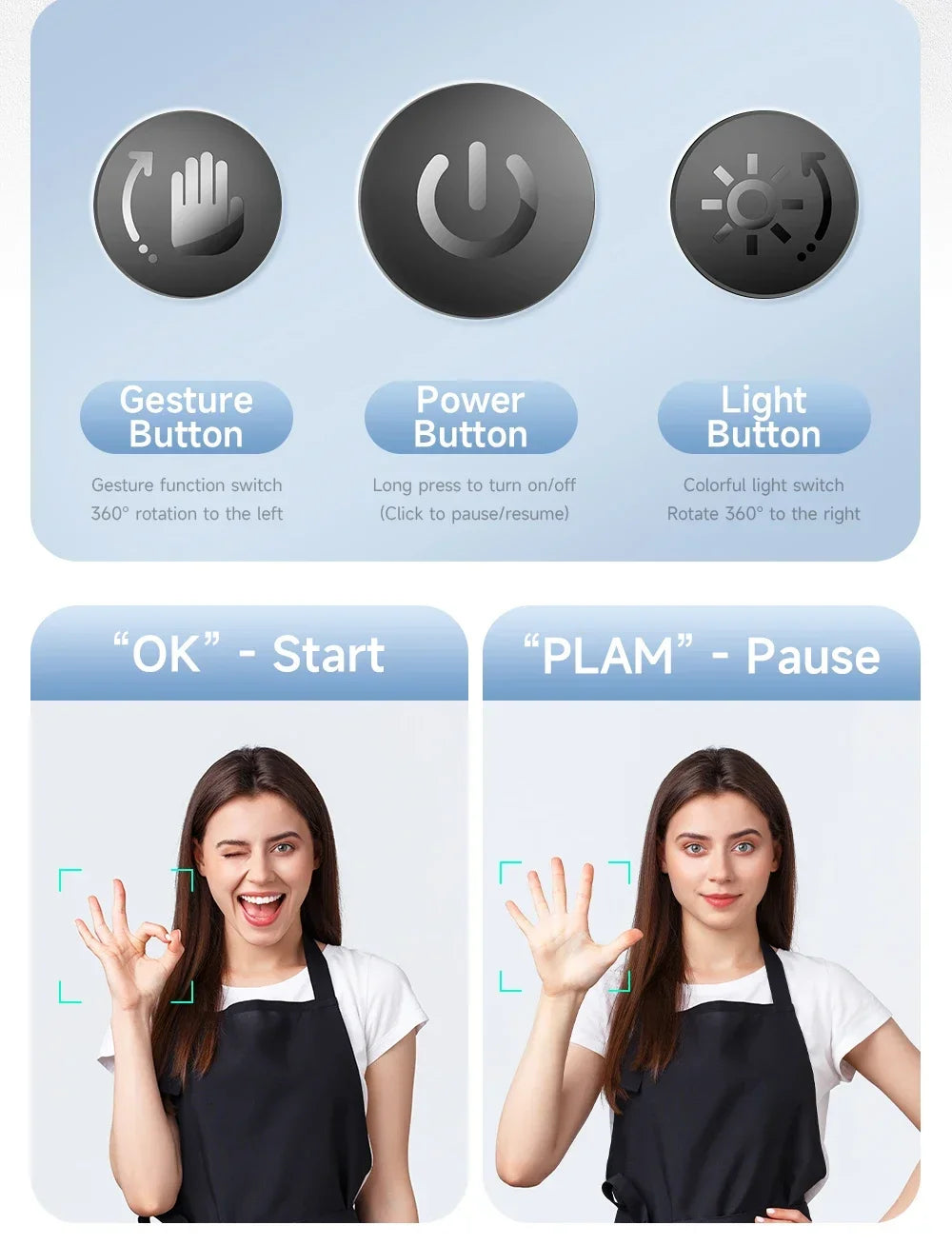 360° Auto Face Tracking Phone Holder with Smart Rotation