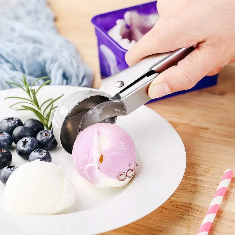 Stainless Steel Dual-Purpose Ice Cream & Fruit Scoop | Kitchen Tool