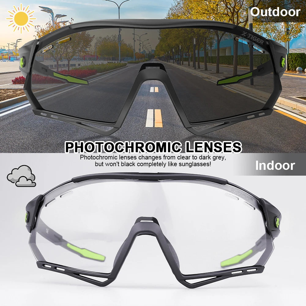 5-Lens Polarized Cycling Glasses – UV Protection Sports Eyewear