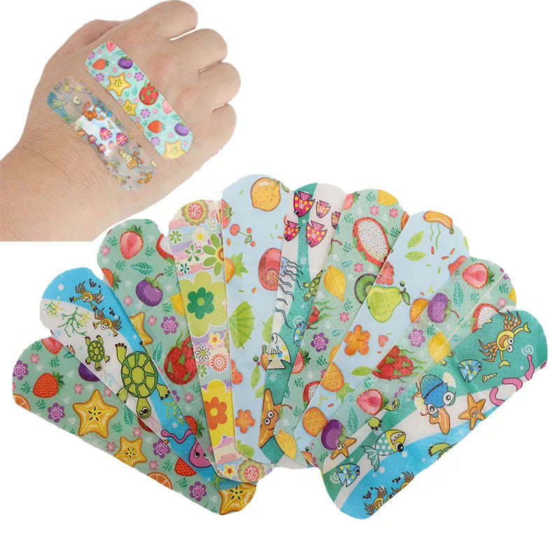 100pcs Waterproof Cartoon Band Aids – Kids Adhesive Wound Strips