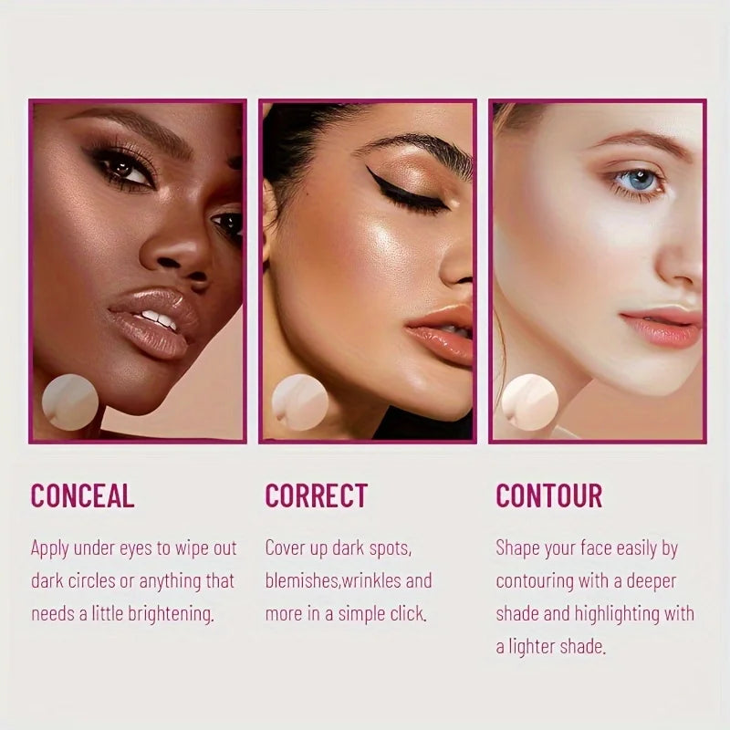 Sponge Head Concealer for Dark Circles, Acne & Blemishes Coverage