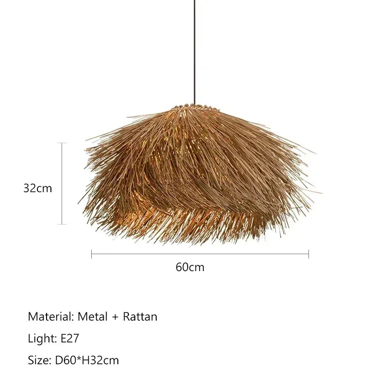 Retro Hand-Woven Rattan LED Chandeliers – Pendant Lights 40–80cm