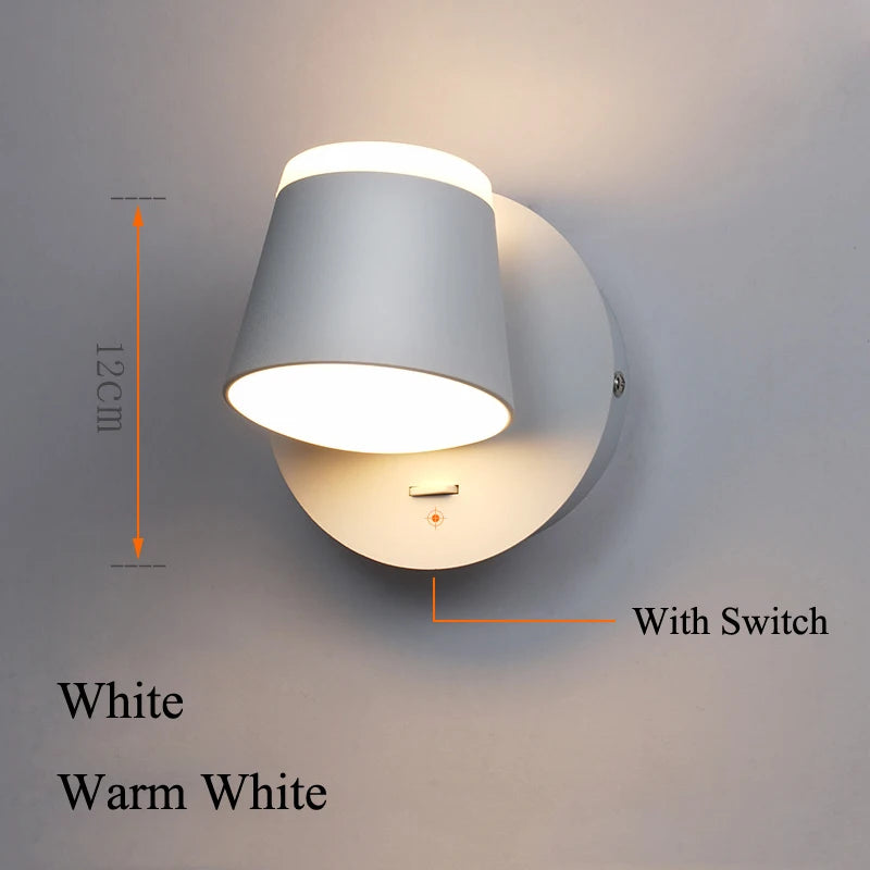 Indoor 8W LED Rotating Wall Light – Ceiling Mounted Reading Lamp