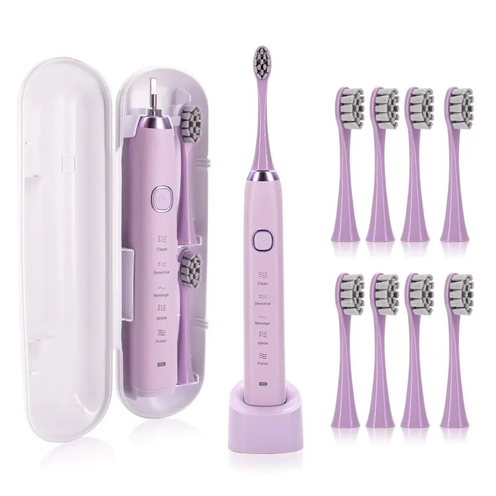 Electric Toothbrush – Rechargeable, 8 Heads, Whitening