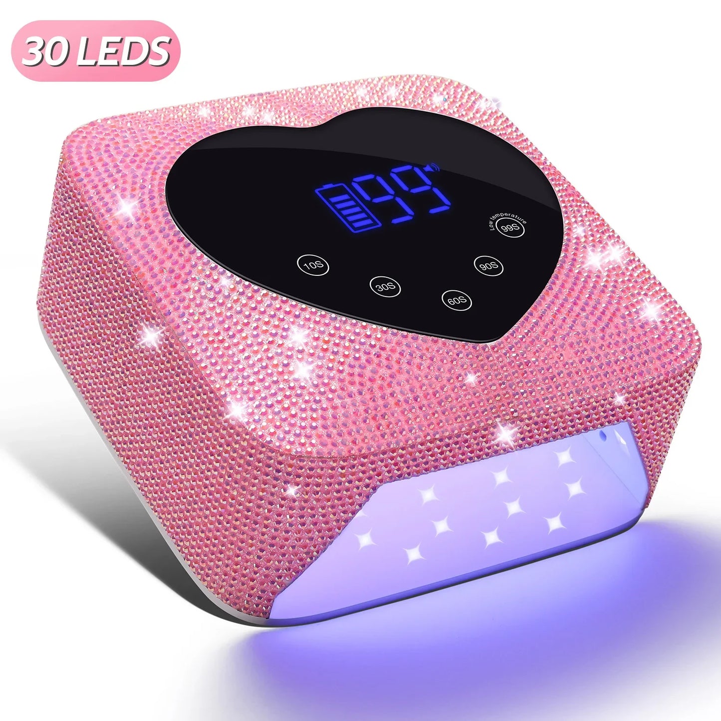 72W Cordless UV Nail Lamp – Rechargeable Dryer with 5 Timers