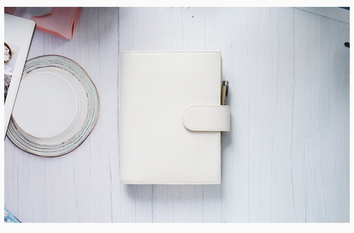 Personal Size Planner – 30mm Rings, Genuine Pebbled Grain Leather