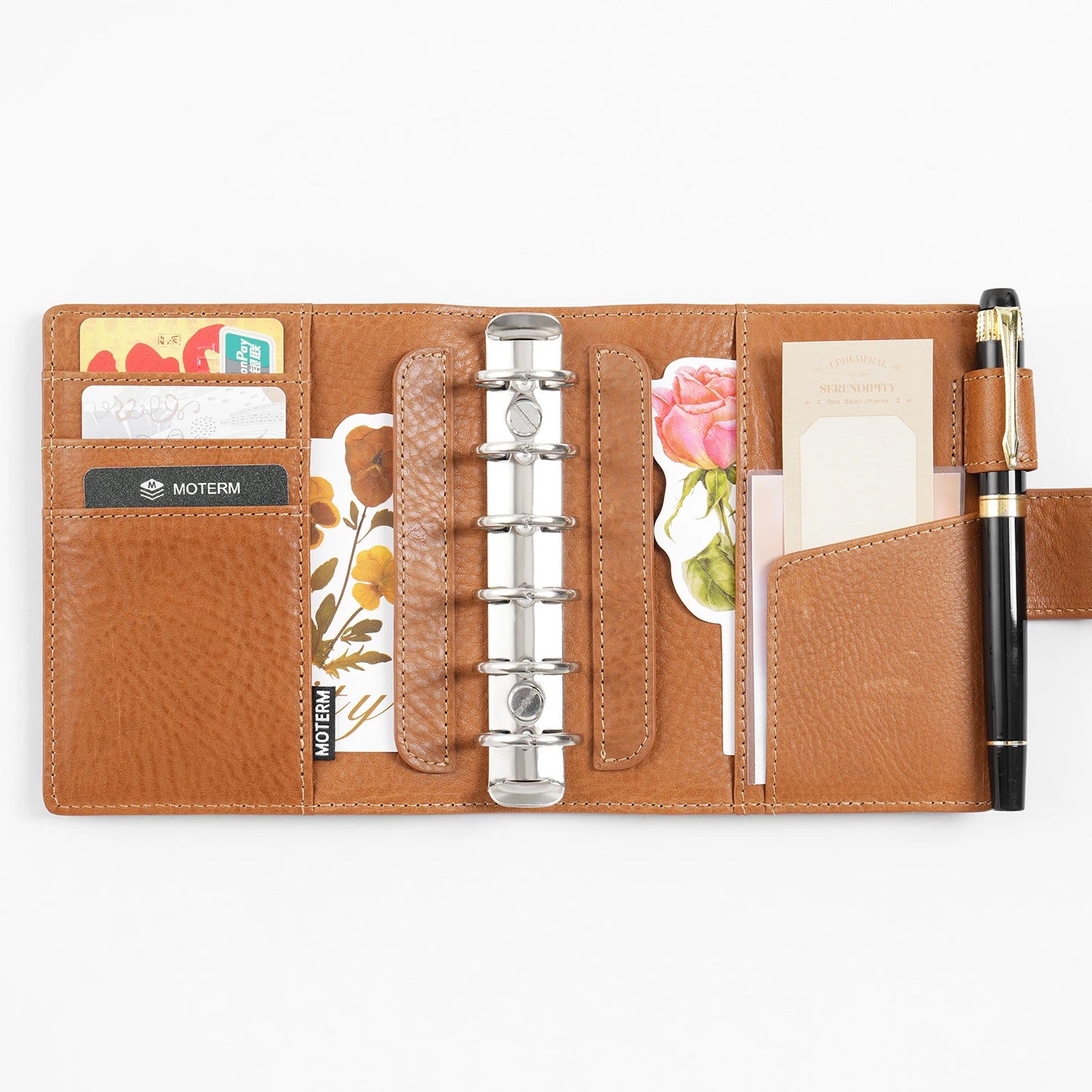 Pocket/A7 Ring Planner – 25mm Vegetable Tanned Leather Organizer
