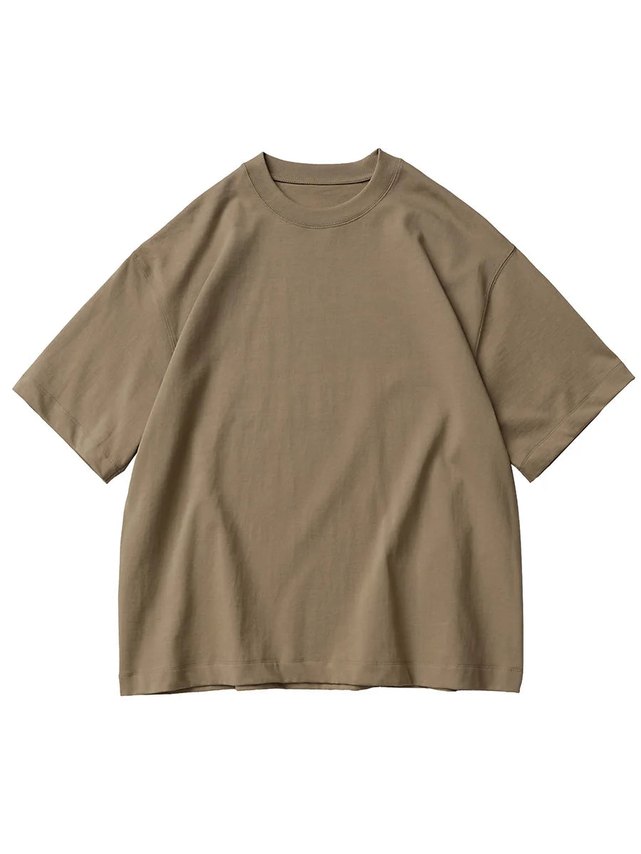 Oversized Heavy Cotton T-Shirt Men Solid Color Drop Shoulder Loose Fit