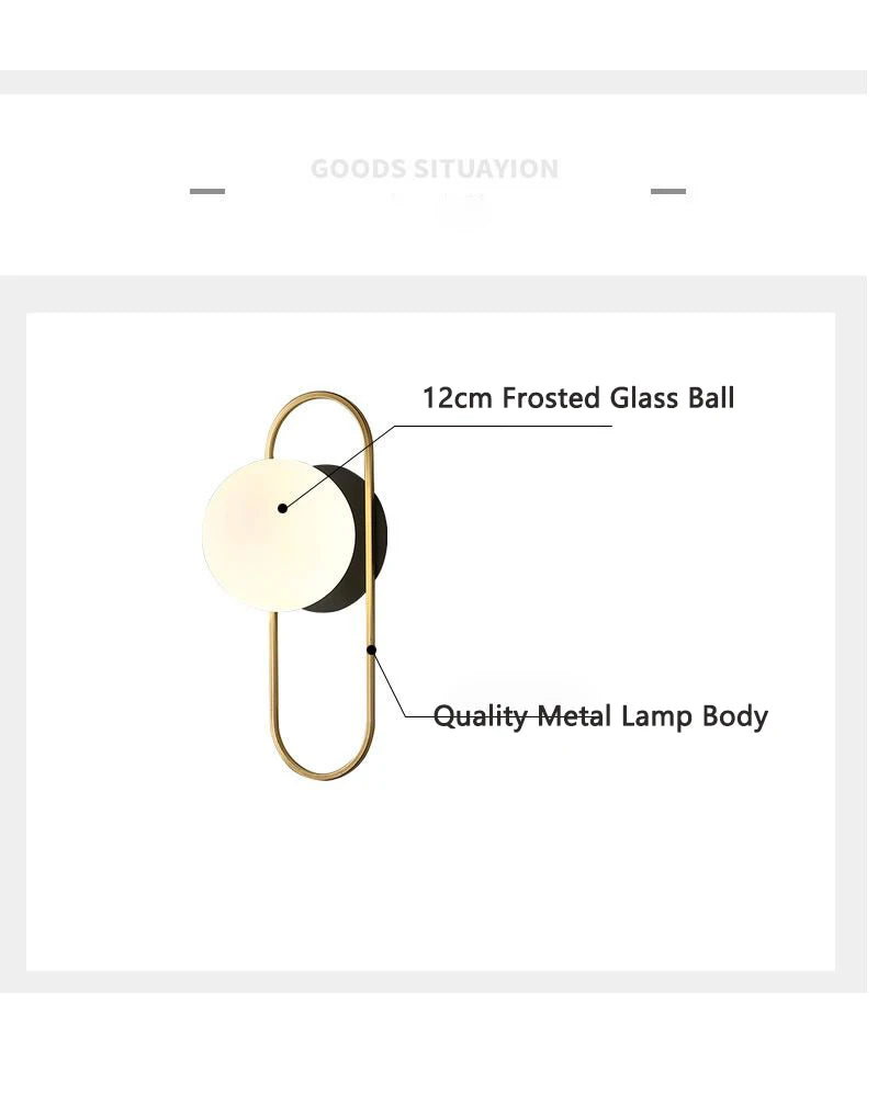 Interior LED Wall Lamp with G9 Bulb – Black & Gold Wall Sconce
