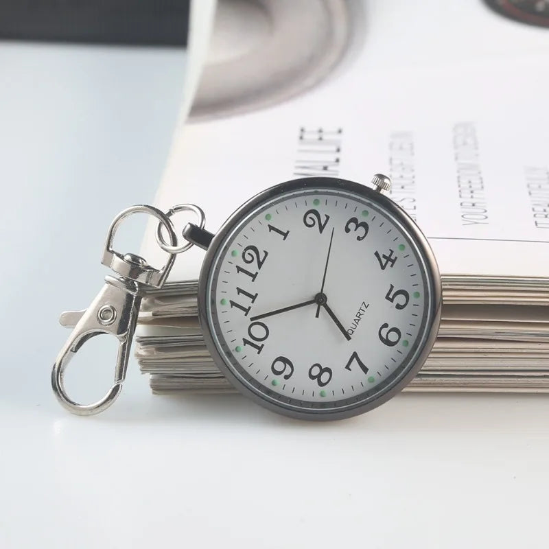 Mini Quartz Pocket Watch with Keyring – Nurse, Student, Gift Watch