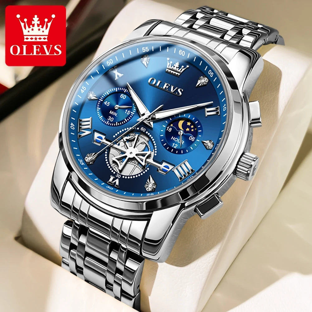 Cartmela 2856 Men’s Quartz Watch – Skeleton Flywheel Chronograph