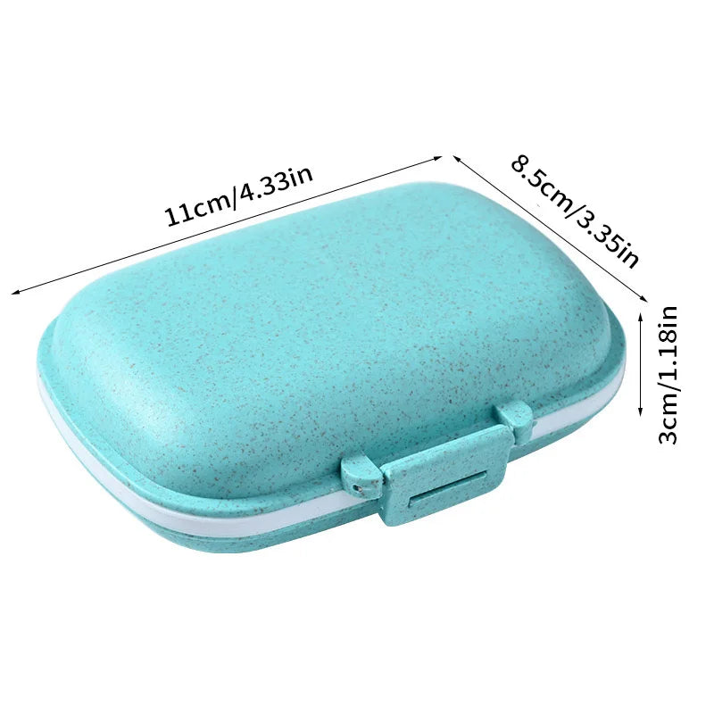 8-Grid Pill Organizer Box – Travel Medicine Storage with Seal Ring