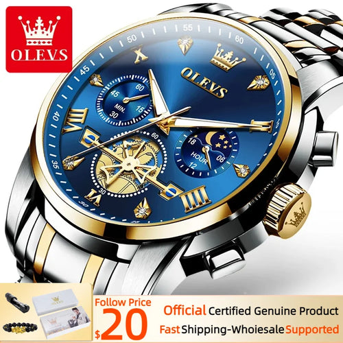 Cartmela 2856 Men’s Quartz Watch – Skeleton Flywheel Chronograph