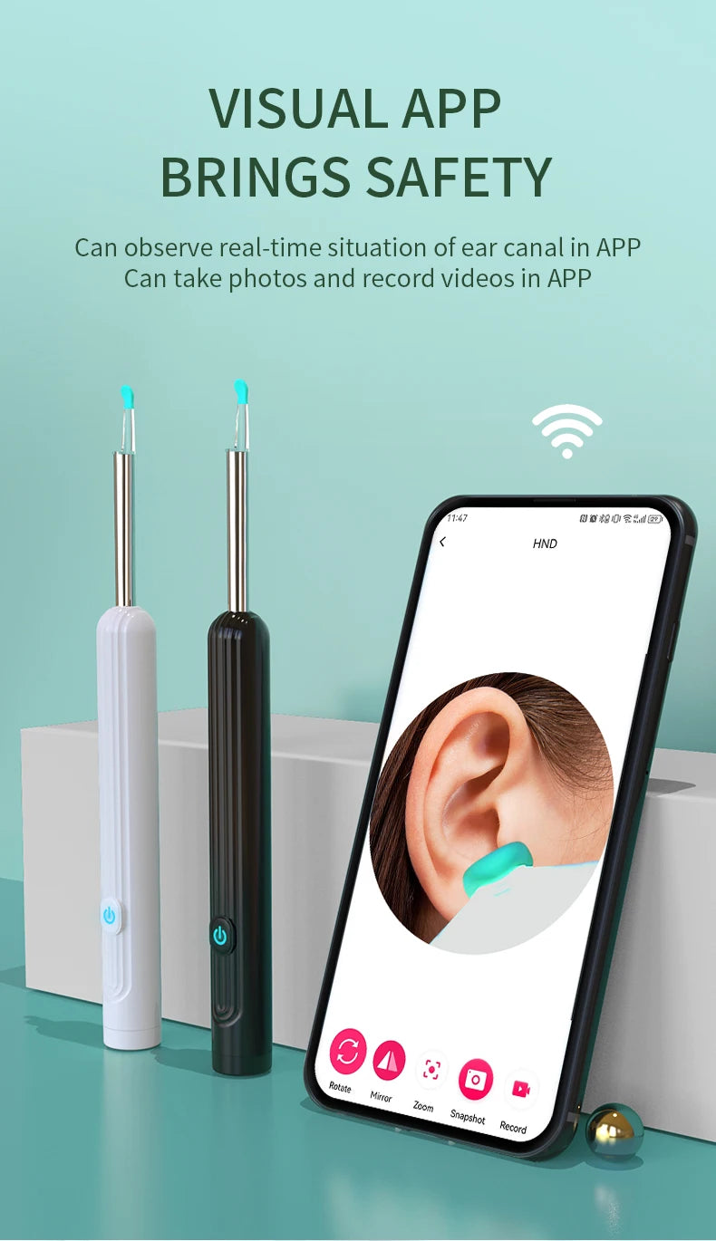 Smart Visual Ear Cleaner with Camera & LED Light for Ear Wax Removal