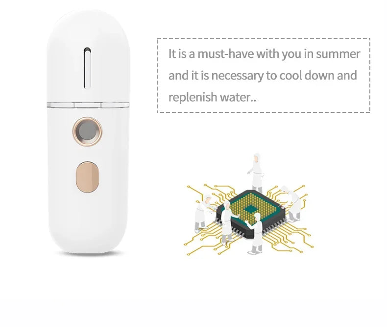 Mini Nano Facial Steamer – Portable USB Rechargeable Humidifier & Beauty Spray