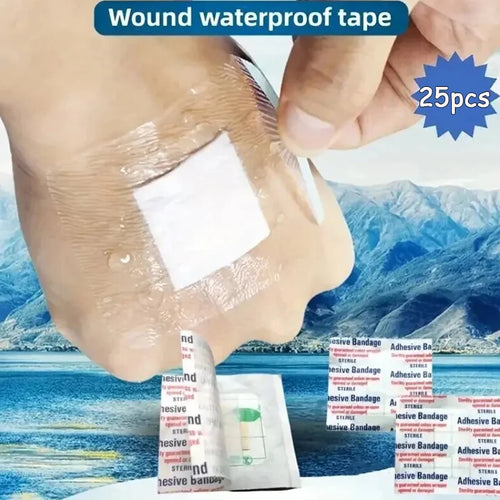 25pcs Waterproof Square Bandages for Children – First Aid Wound Care