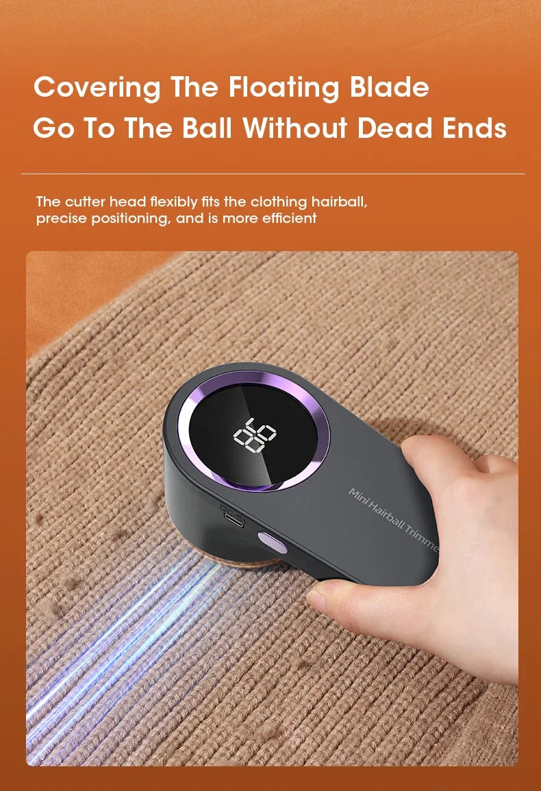 Electric Lint Remover with LED Display – USB Rechargeable Fabric Shaver