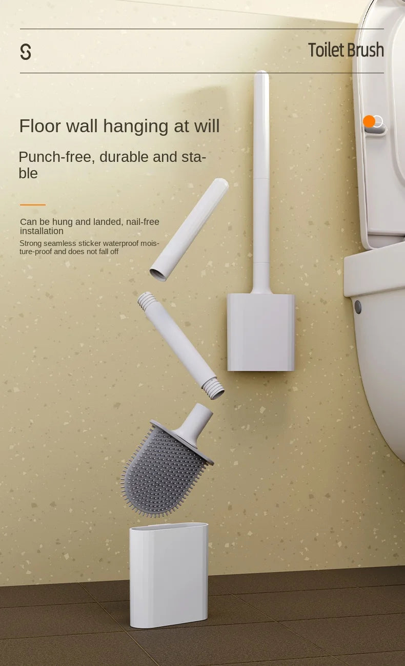 Mini Silicone Toilet Brush Set – Wall Mounted or Standing