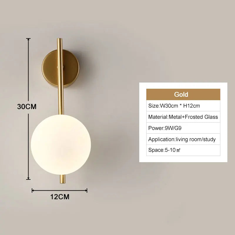 Interior LED Wall Lamp with G9 Bulb – Black & Gold Wall Sconce