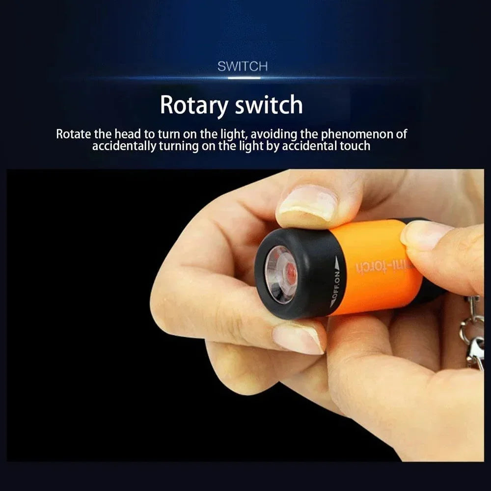 USB Rechargeable LED Pocket Flashlight – Mini Keychain, Waterproof