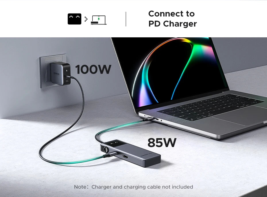 Uno 6-in-1 USB-C Hub – 4K 60Hz, 100W PD, 10Gbps Splitter